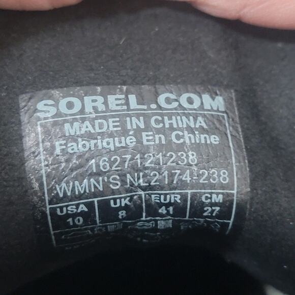 Sorel PDX Wedge Ankle Boots Women Size 10 Shoes Waterproof Lace Black Tan - Picture 11 of 16